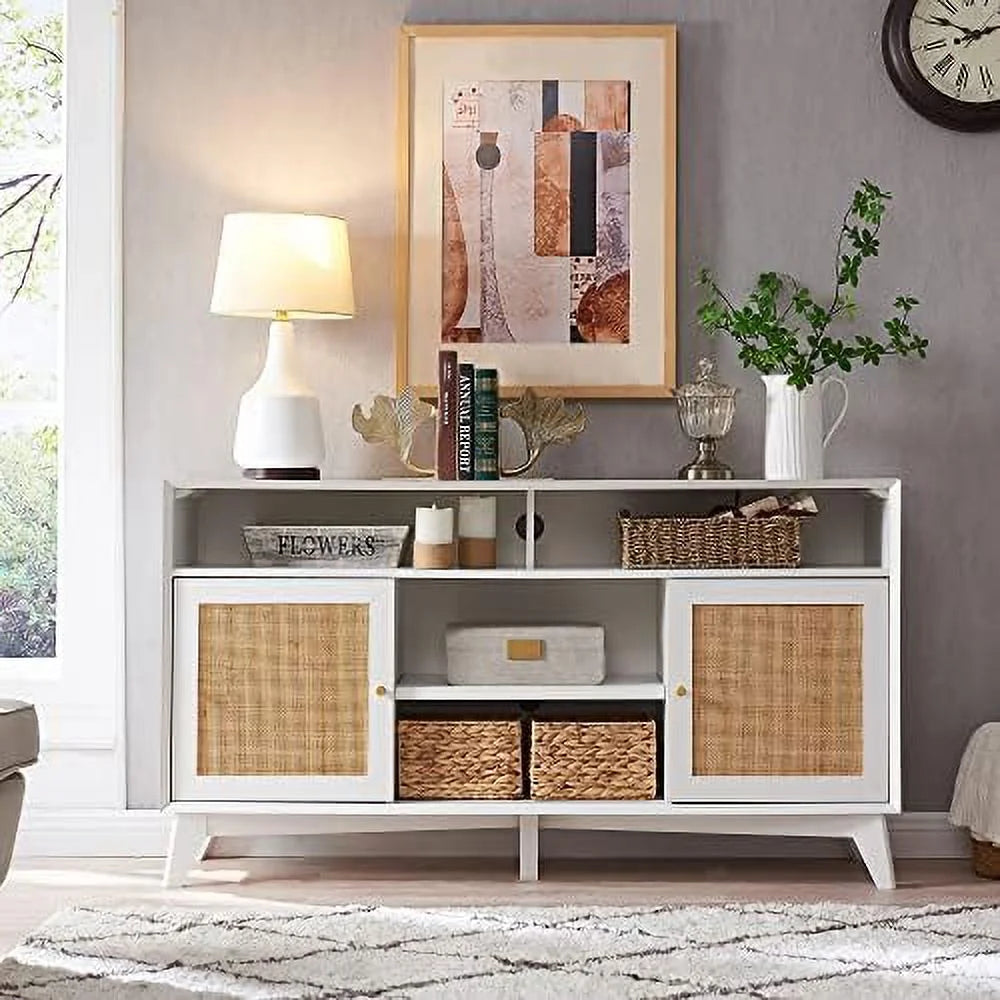 TV Stand with Natural Rattan Door L35777