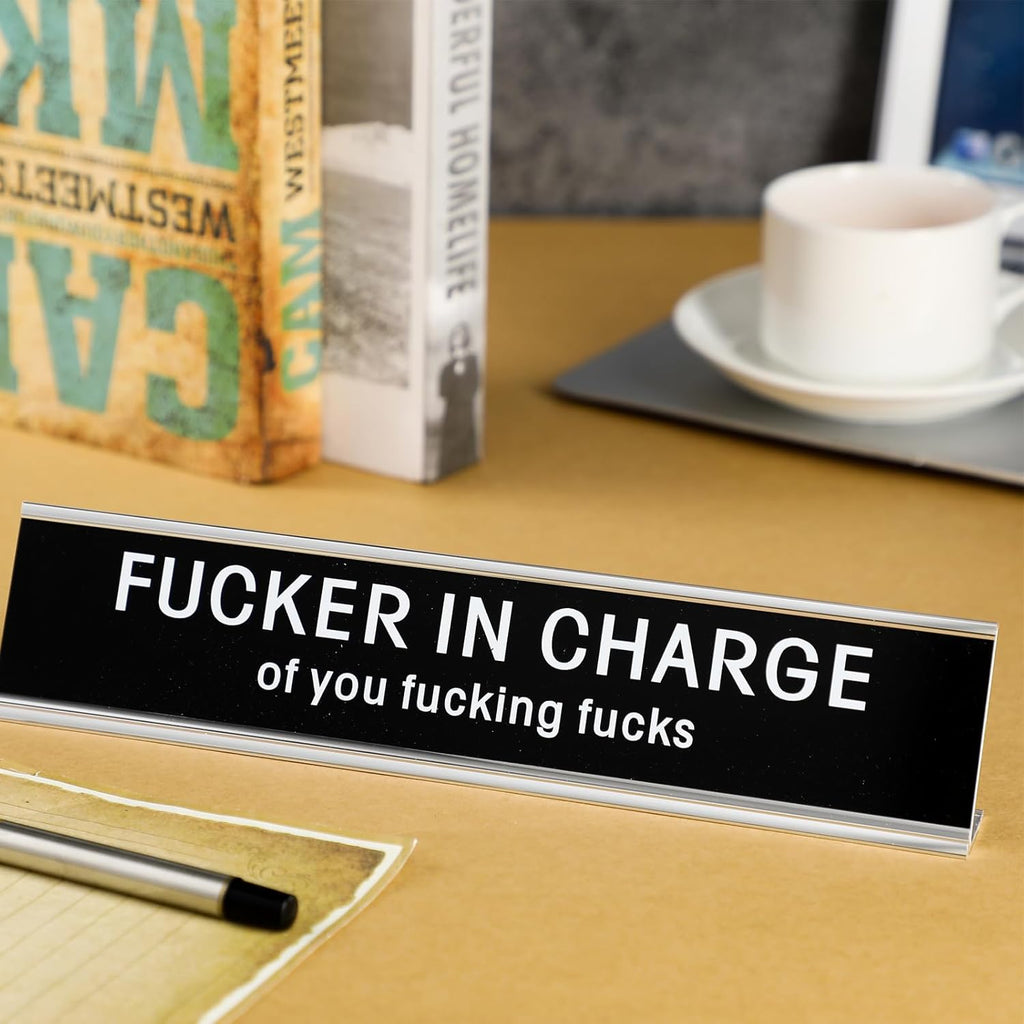 Black Desk Plaque 10 x 2 Inch P44049