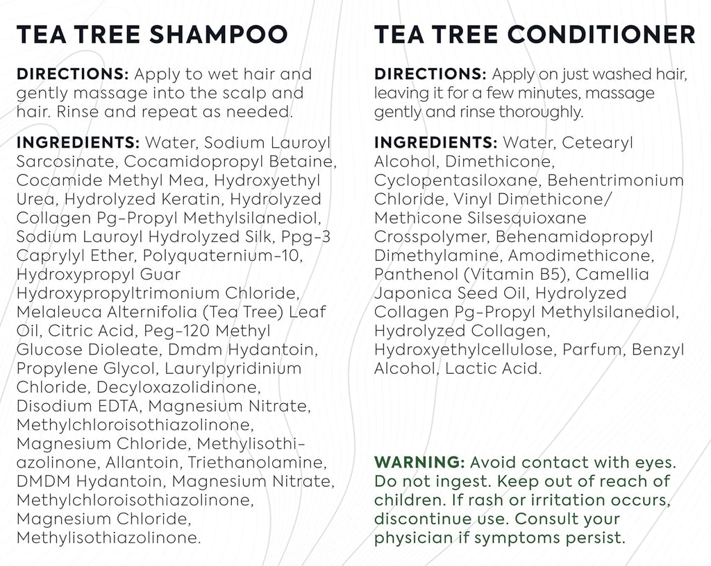 Tea Tree Oil Shampoo and Conditioner Set V11724