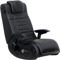 Black Leather Vibrating Floor Gaming Chair with Headrest D446