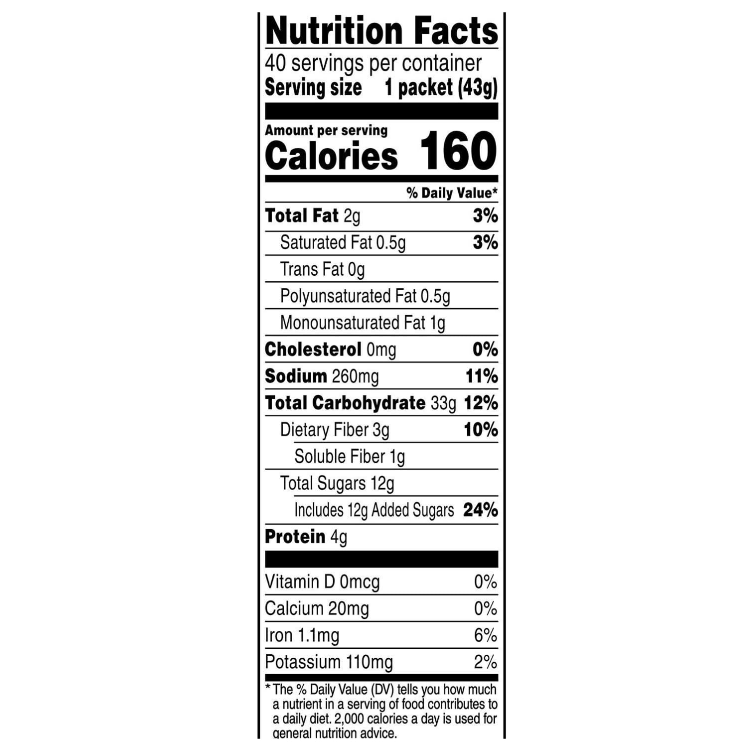 Maple & Brown Sugar Instant Oatmeal, 1.51 Ounce (Pack of 40) D812190