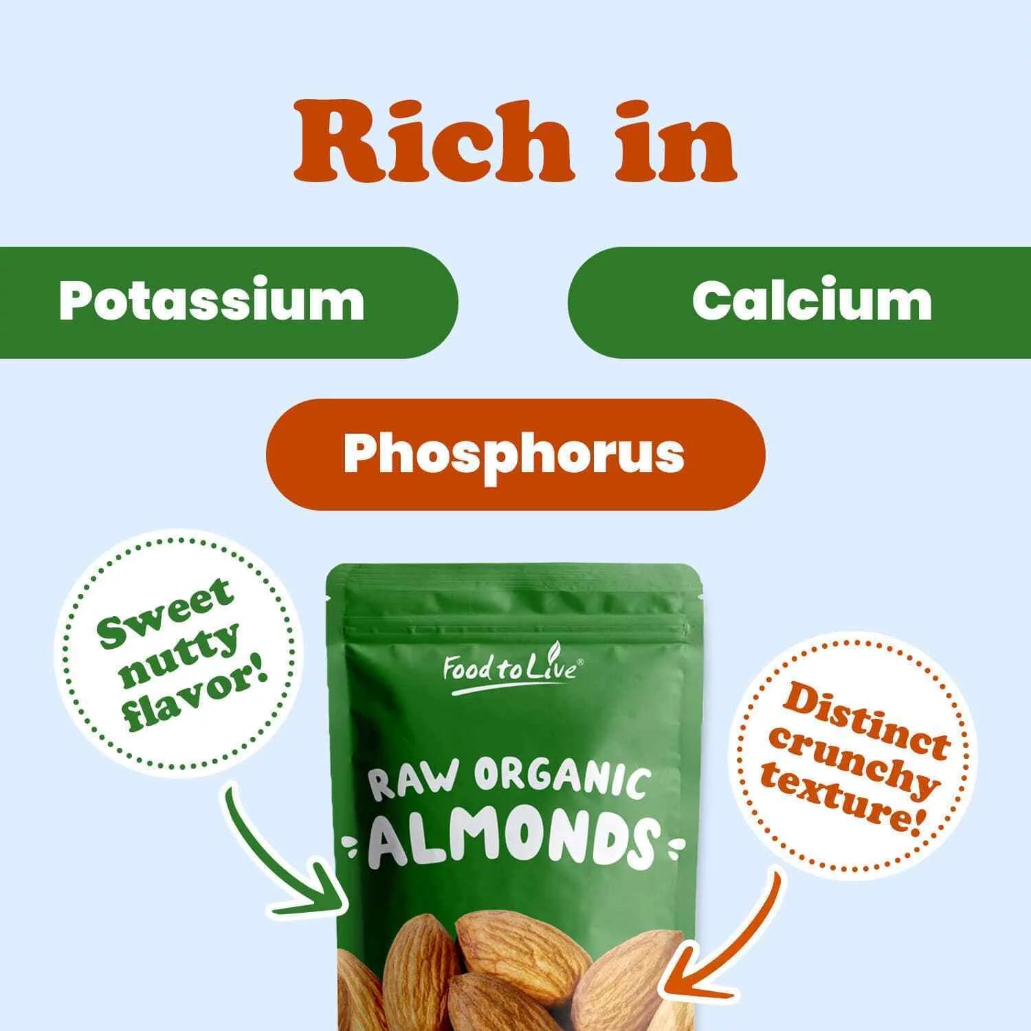 Organic Raw Almonds, 3 Pounds X901619