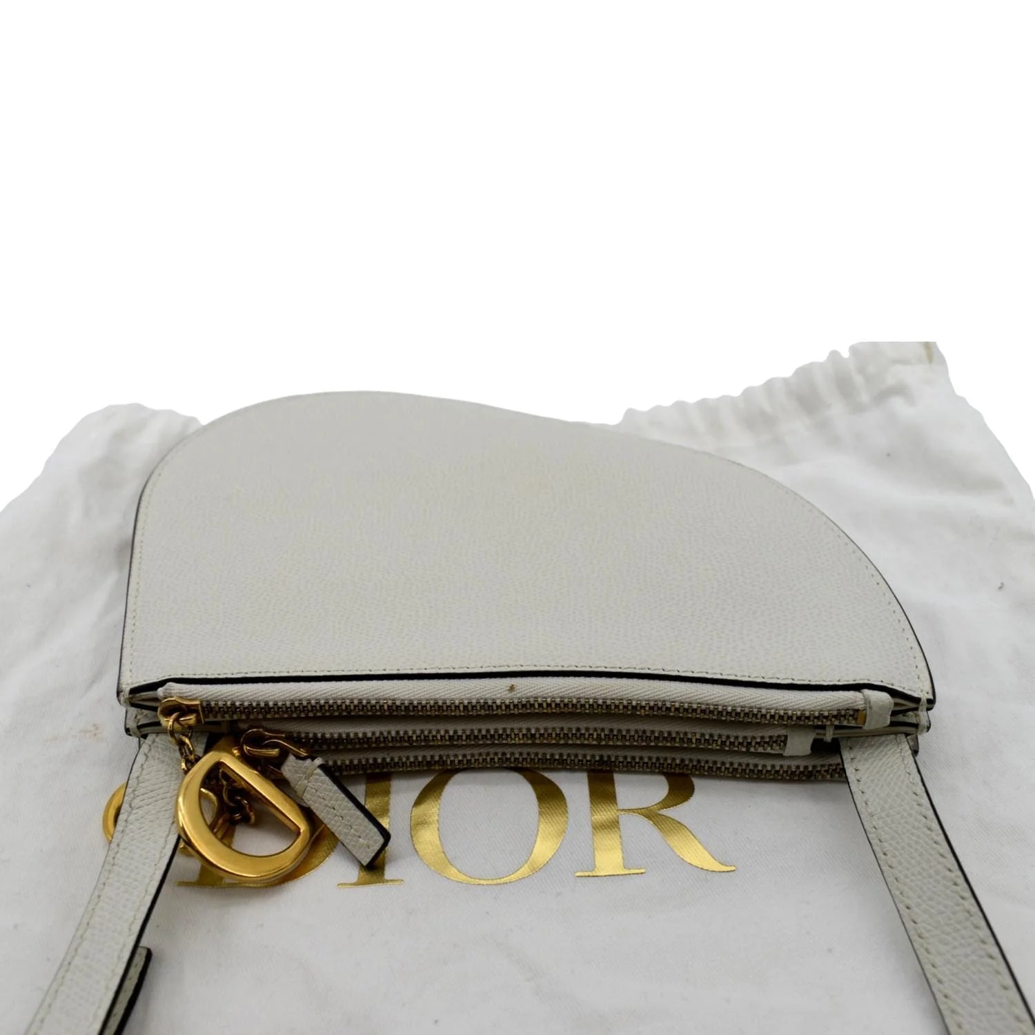 White Leather Crossbody Pouch Bag G867474