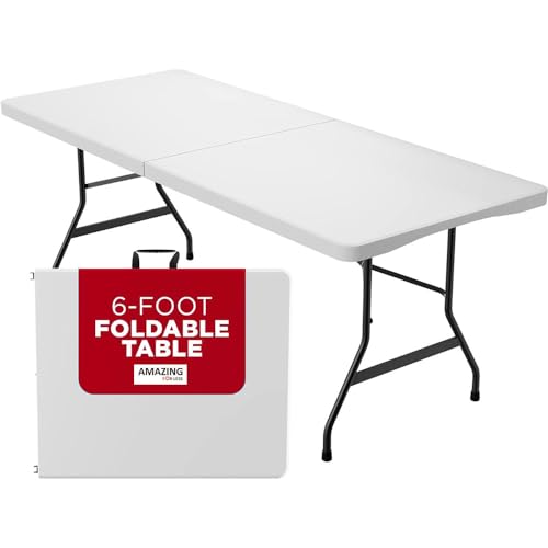 White Plastic 6ft Folding Table J9612