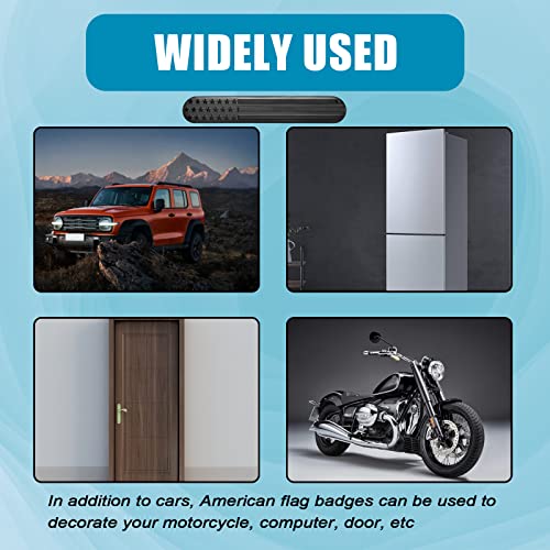 2Pcs Black Metal American Flag Auto Fender Emblem Sticker C51977