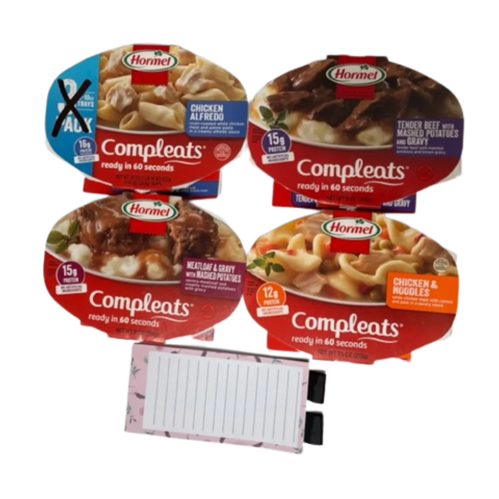 4 Pack Chicken Alfredo, Tender Beef, Chicken Noodle, Meatloaf U969853
