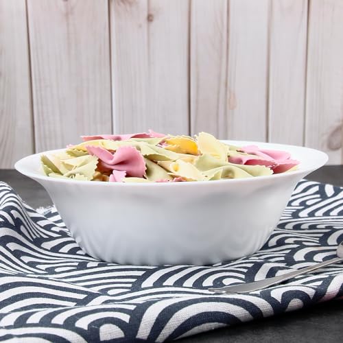 20 OZ Tempered Glass White Soup Bowls Set of 8 M669454