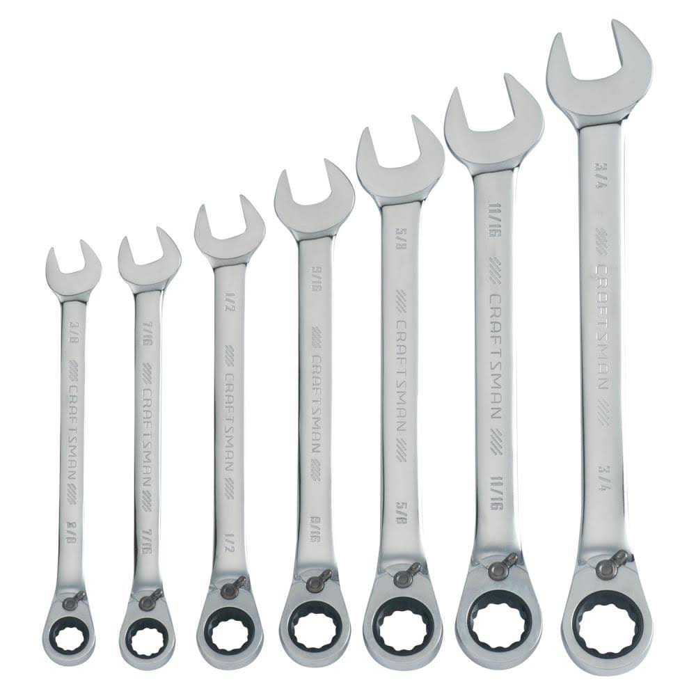7 PC SAE Reversible Ratcheting Wrench Set I40437