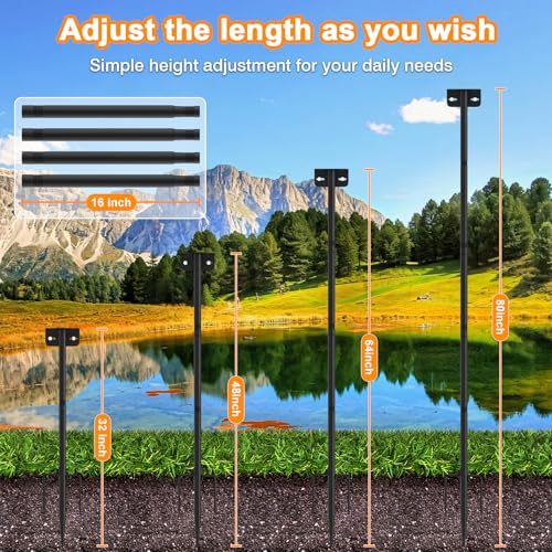 2 Pack 80 Inch Adjustable Bird Feeder Pole H835368