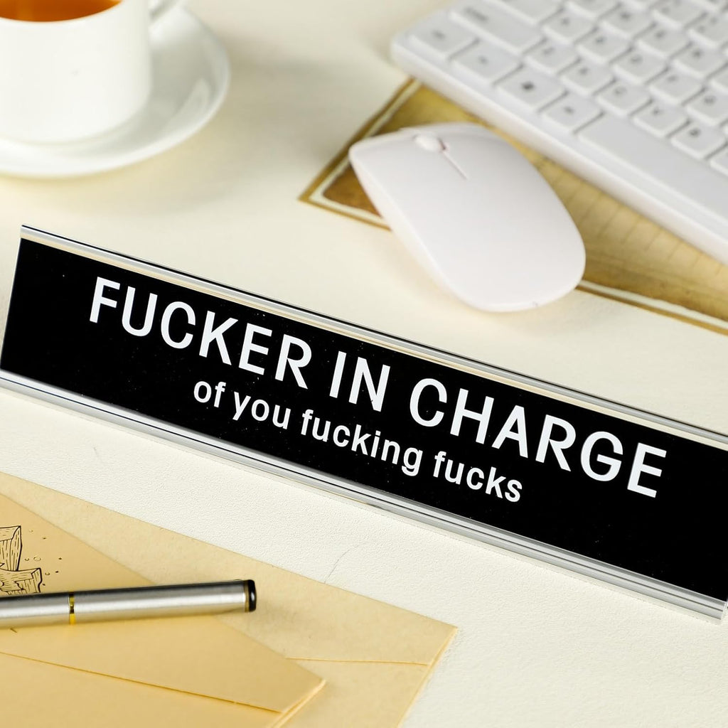 Black Desk Plaque 10 x 2 Inch P44049