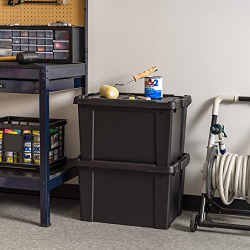 5 Gallon Lockable Storage Bins with Lids, 6 Pack - Black H330