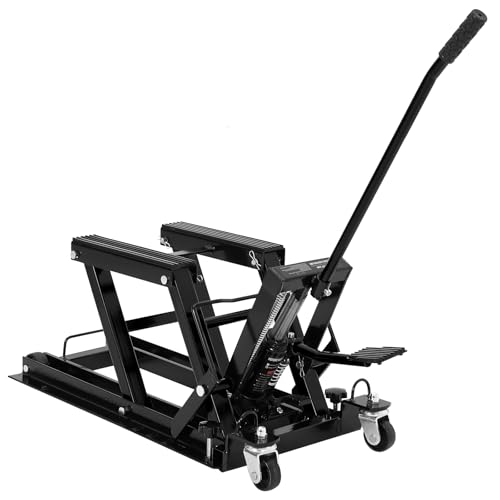 1500 LBS Capacity Steel Motorcycle Lift Jack with Wheels H875392