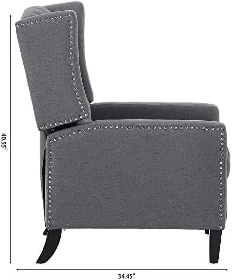 Beige Fabric Push Back Recliner Chair A64177