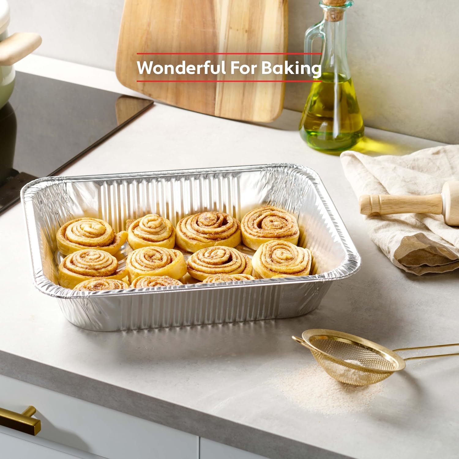 25 Pack 9x13 Aluminum Baking Pans with Lids H889682