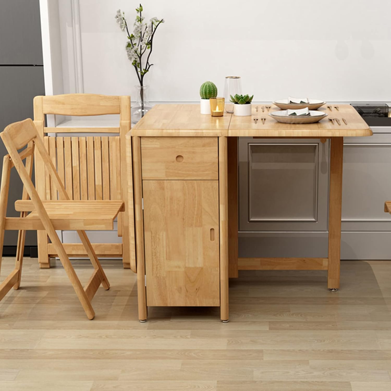 Solid Wood Drop Leaf Folding Dining Table A135