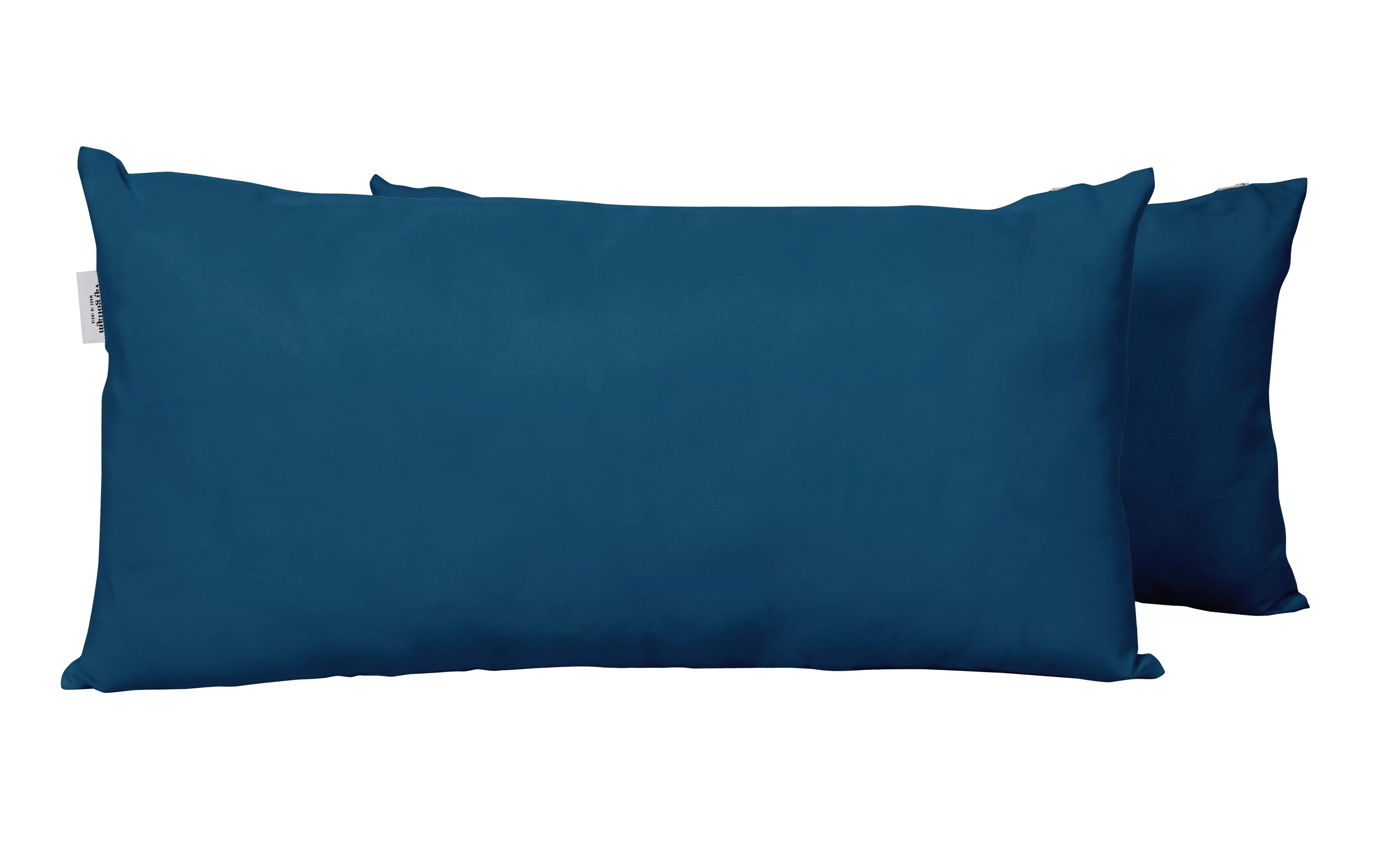 Navy Blue Set of 2 Polyester Lumbar Throw Pillow E97361