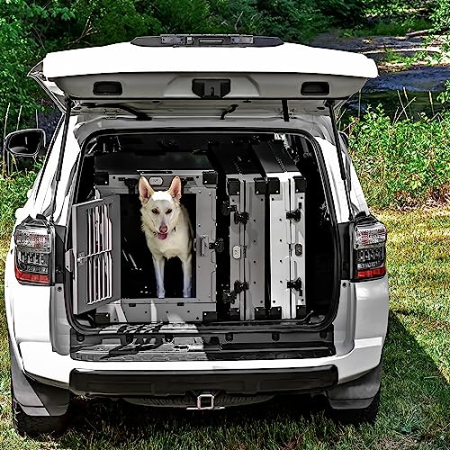 Medium Black Aluminum Dog Crate N745