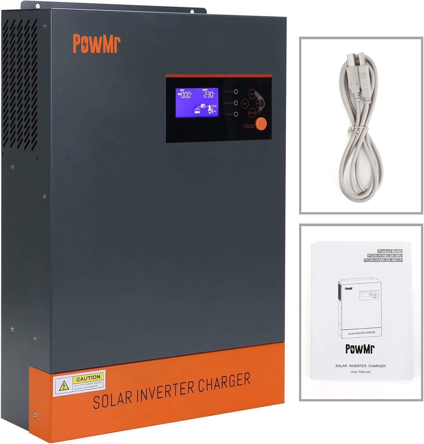5500W Solar Hybrid Inverter with 80A MPPT Charge Controller 48V DC to 220/230V AC Pure Sine Wave Inverter J849485
