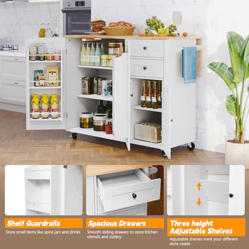 Kitchen Island with Storage on Wheels A39872