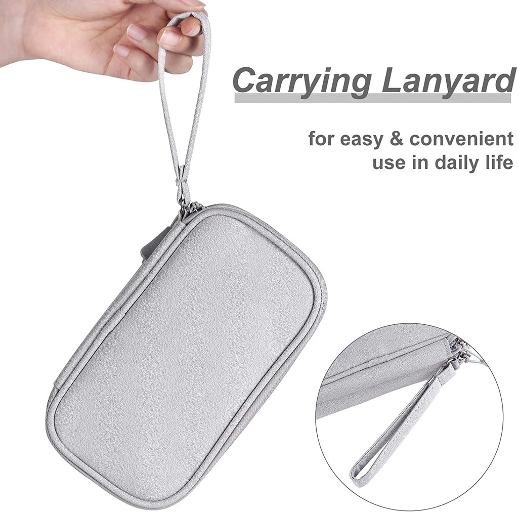 Compact Light Grey Travel Electronics Organizer Bag D46030