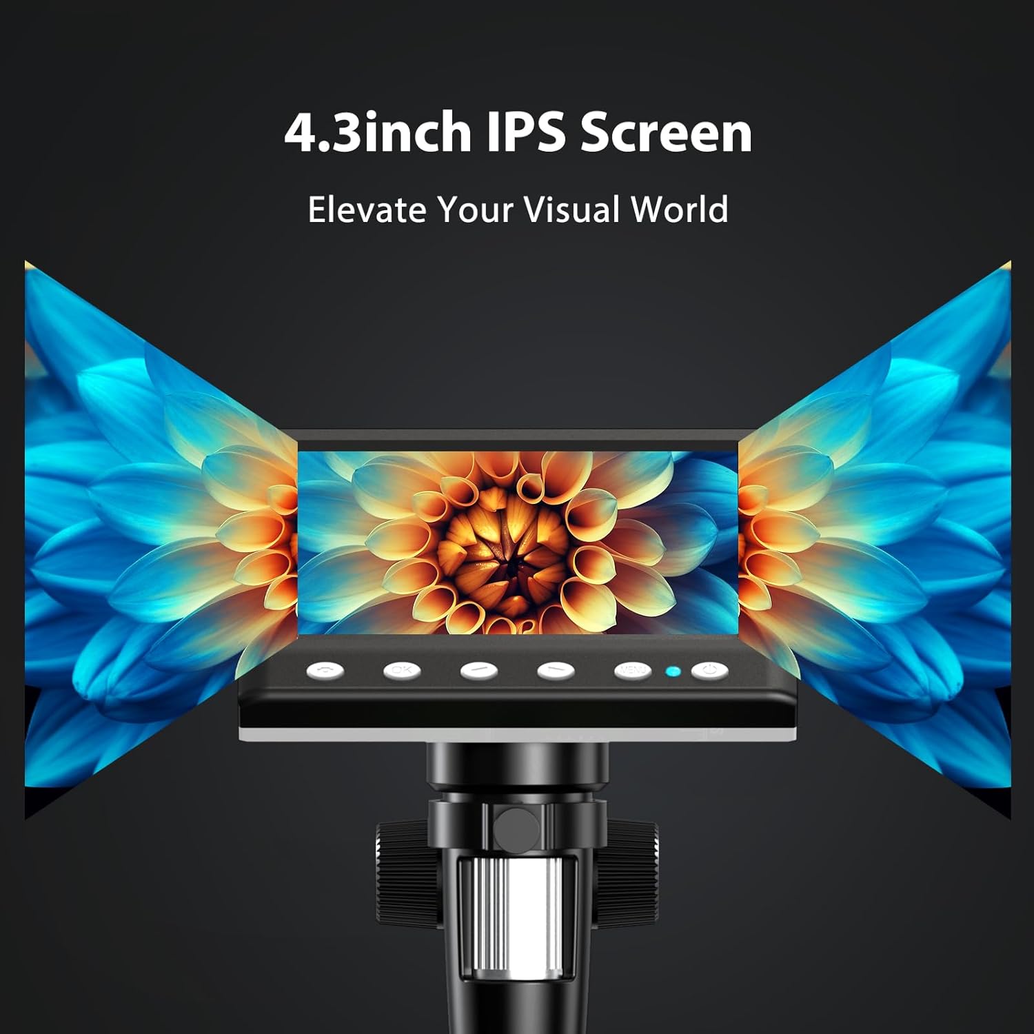 4.3'' IPS 1000X Magnification Digital Microscope with 8 Adjustable LEDs L11161