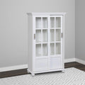 White Bookcase with Sliding Glass Doors T279