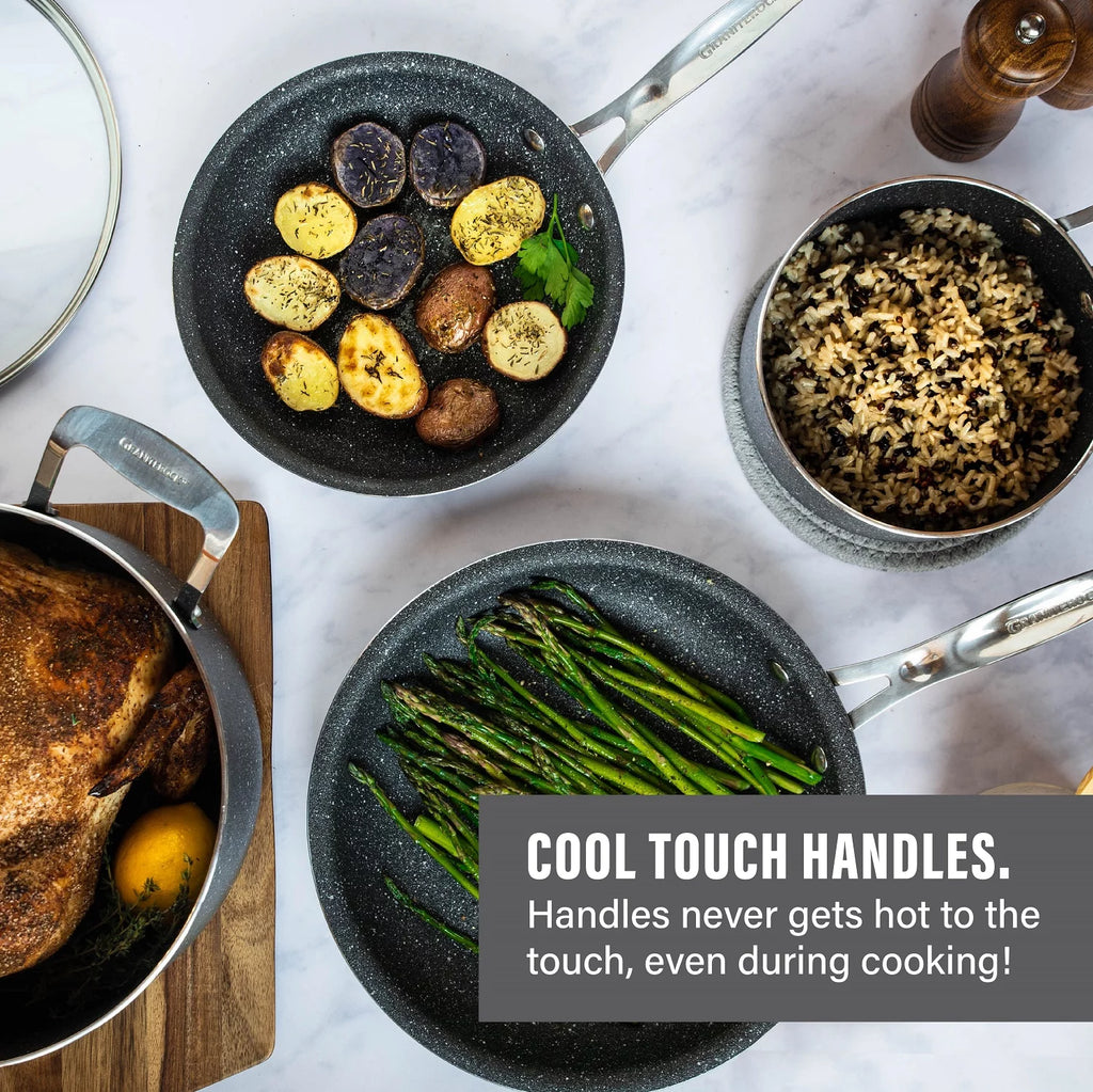 15 Piece Non-stick Black Pots and Pans Cookware Set C323