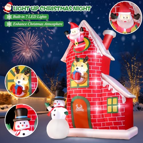 8 FT Blow Up Santa Claus with Gifts Bag Outdoor Decorations H466