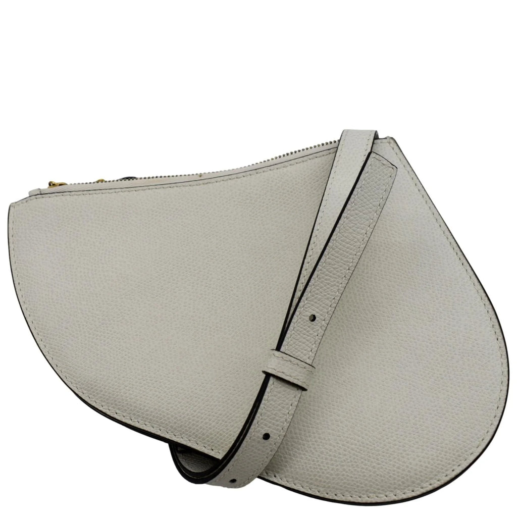 White Leather Crossbody Pouch Bag G867474