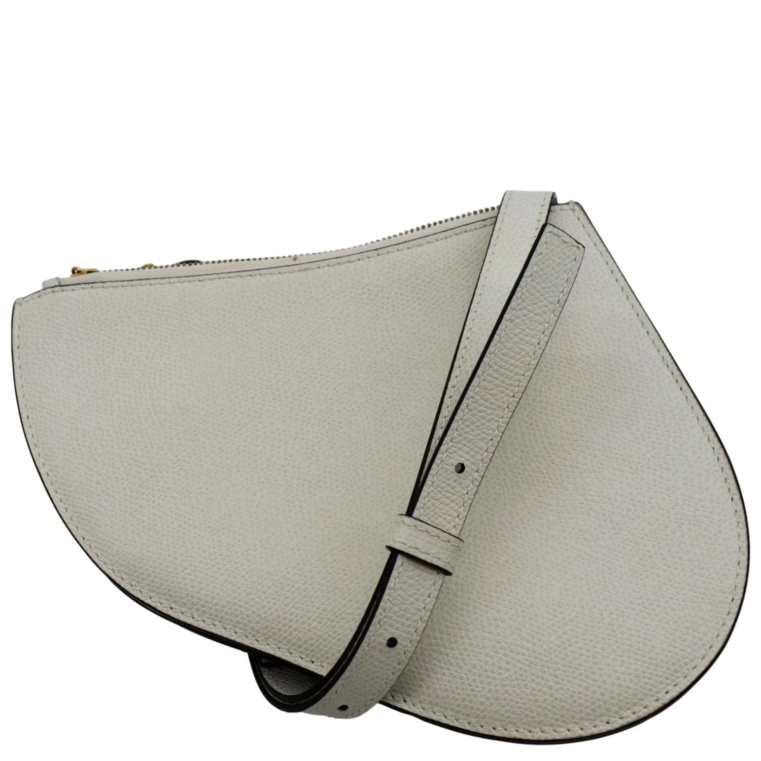 White Leather Crossbody Pouch Bag G867474