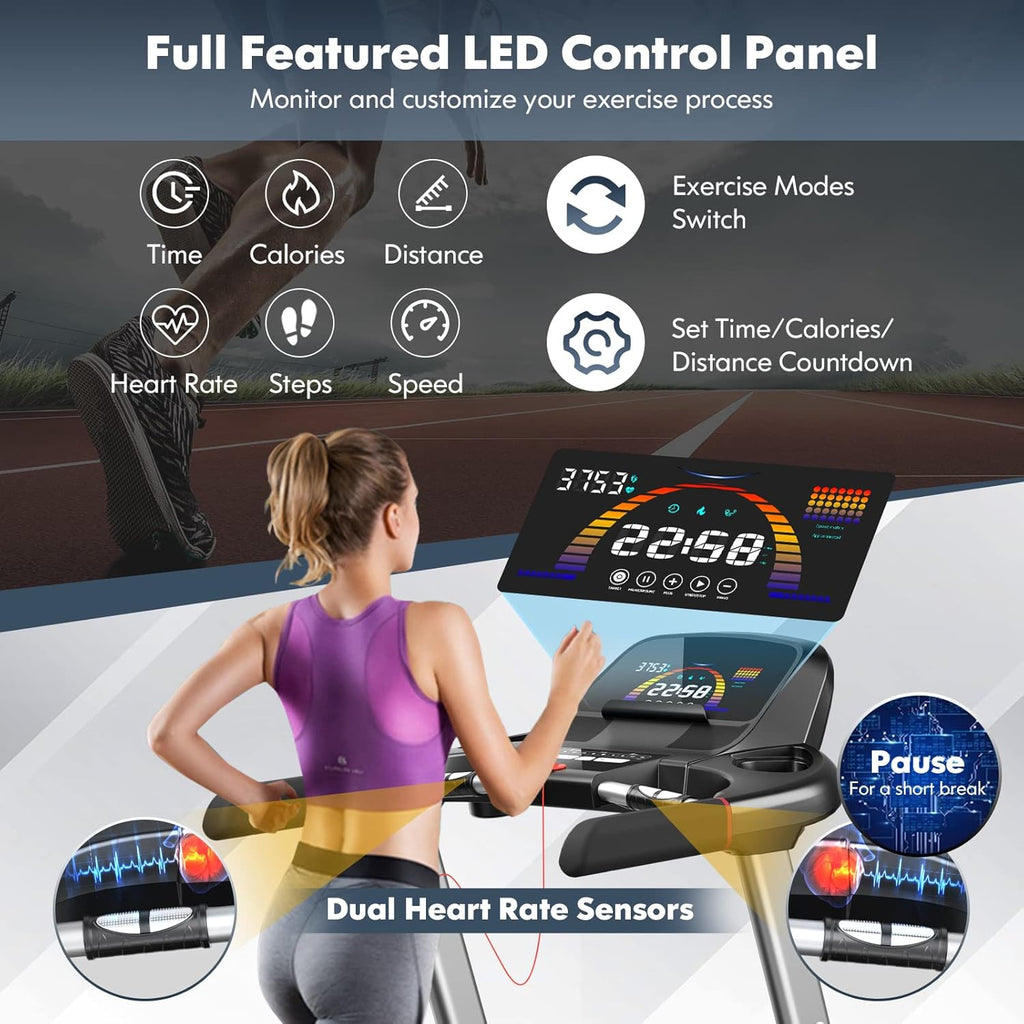 Foldable Treadmill with 15% Auto Incline L79316