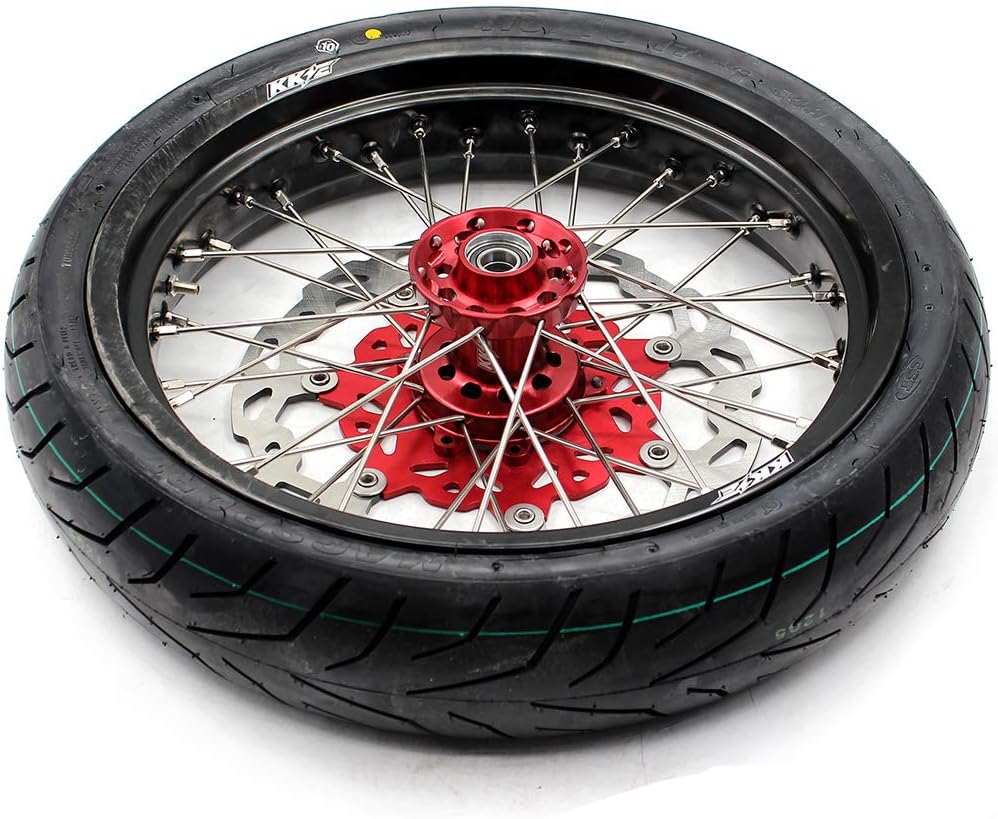 Red Hub Supermoto Wheels with CST Tires U40826