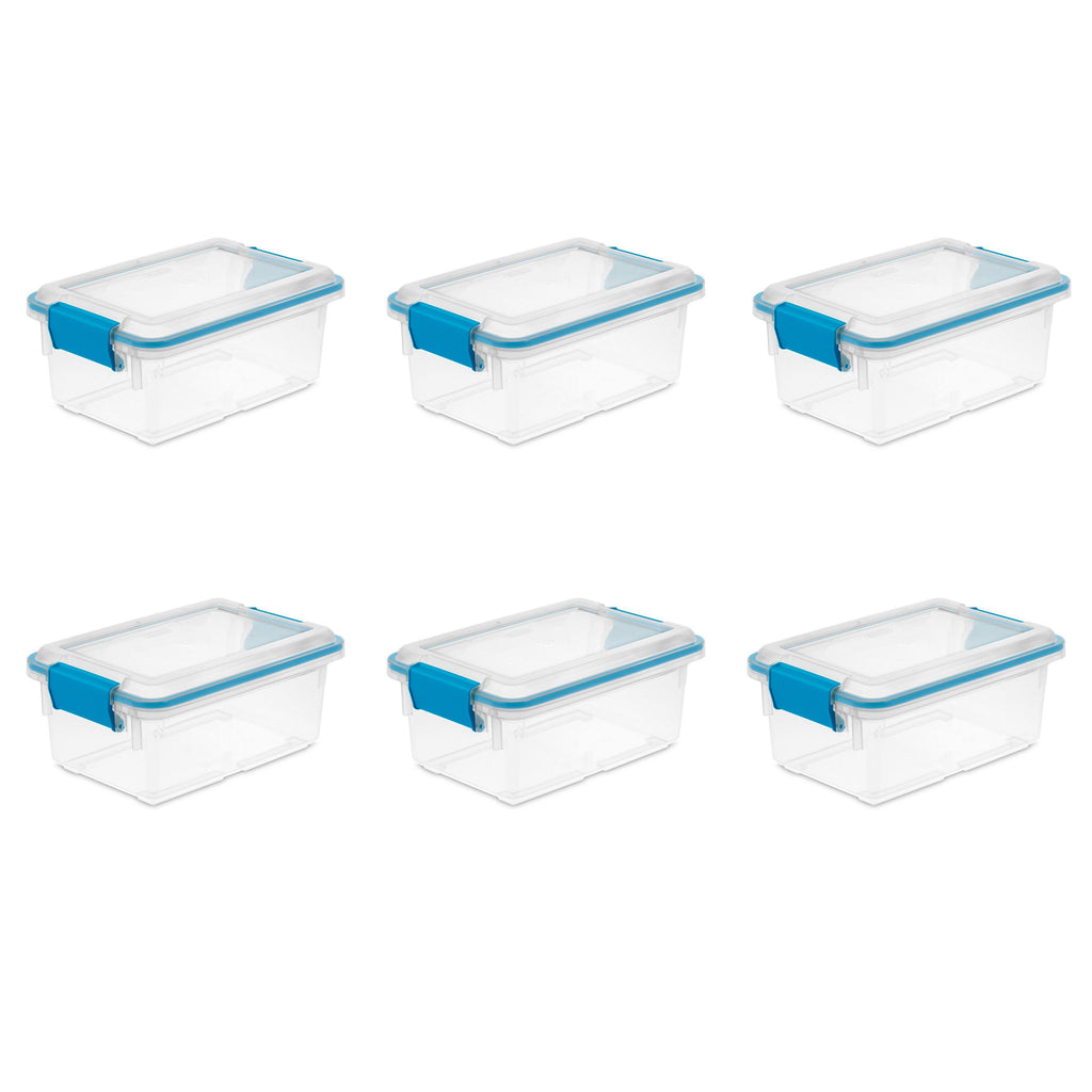 7.5 Quart Clear Plastic Storage Box with Lid (6 Pack) Z75988