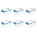 7.5 Quart Clear Plastic Storage Box with Lid (6 Pack) Z75988