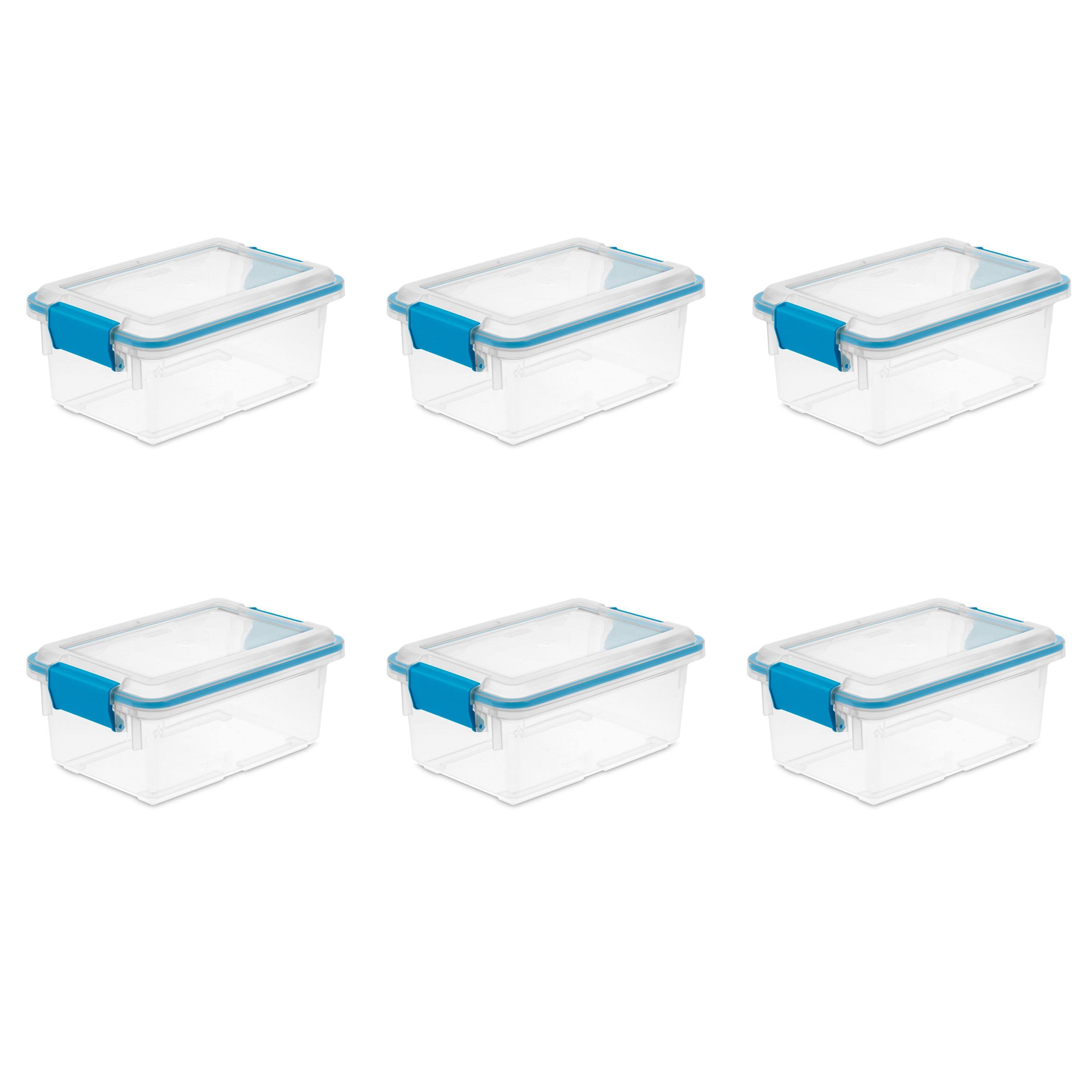7.5 Quart Clear Plastic Storage Box with Lid (6 Pack) Z75988