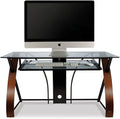 Curved Wood Computer Desk with Keyboard Tray S80004