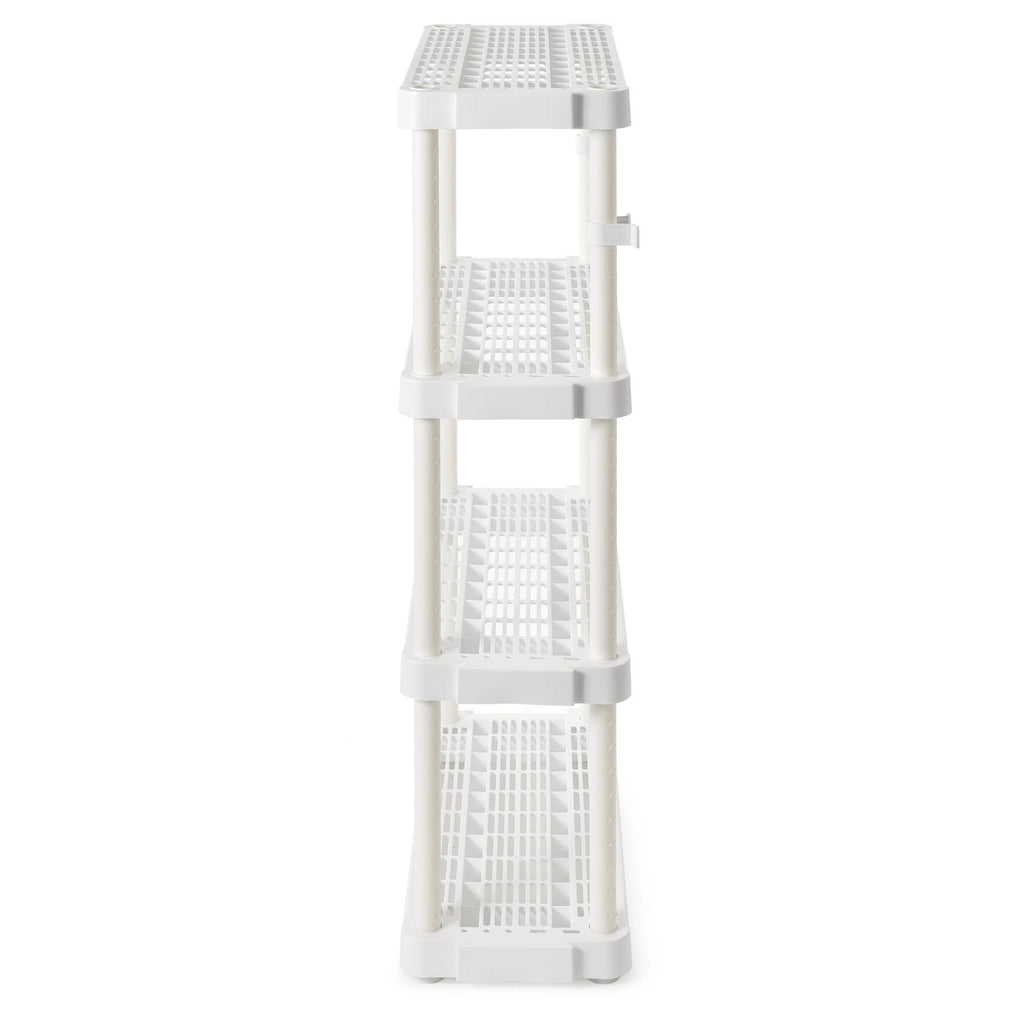 White 4 Shelf Adjustable Height Storage Unit (2 Pack) V117