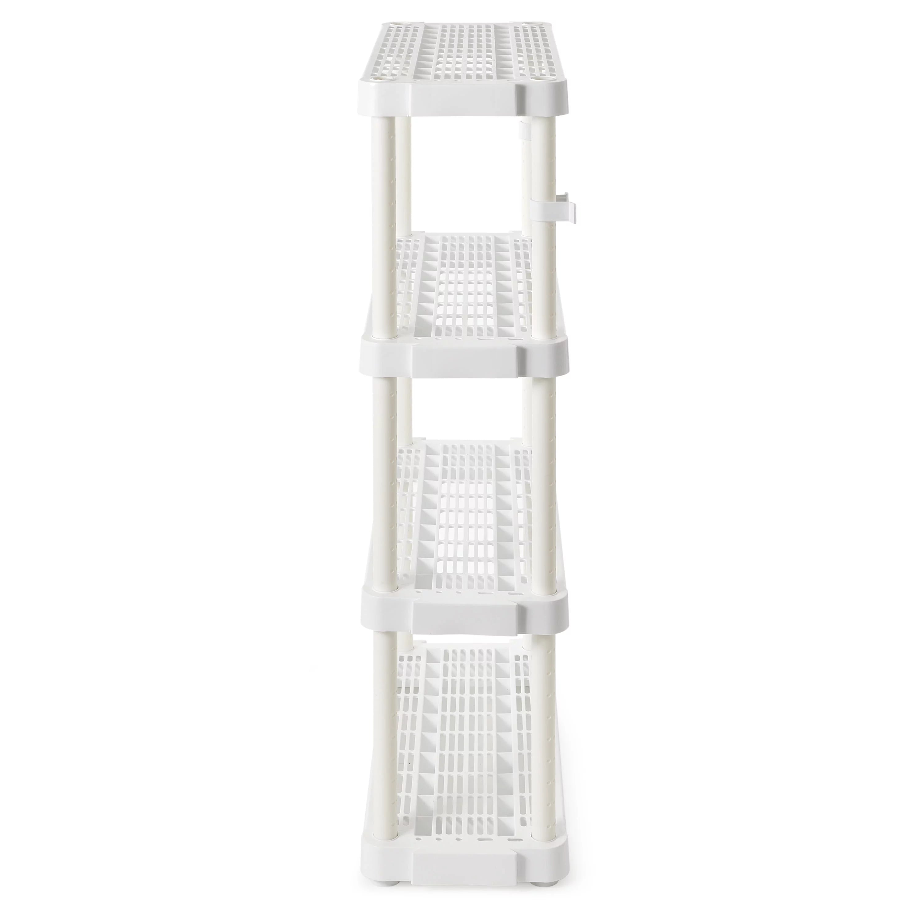 White 4 Shelf Adjustable Height Storage Unit (2 Pack) V117