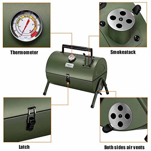 Adjustable Portable Charcoal Grill Metal Small BBQ Smoker V314953