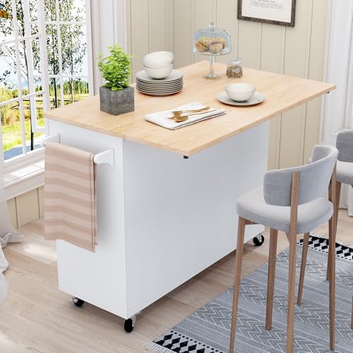 Kitchen Island with Storage on Wheels A39872