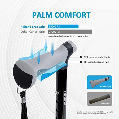 Quad Cane, Foldable Walking Cane with 4-Pronged Base Z889