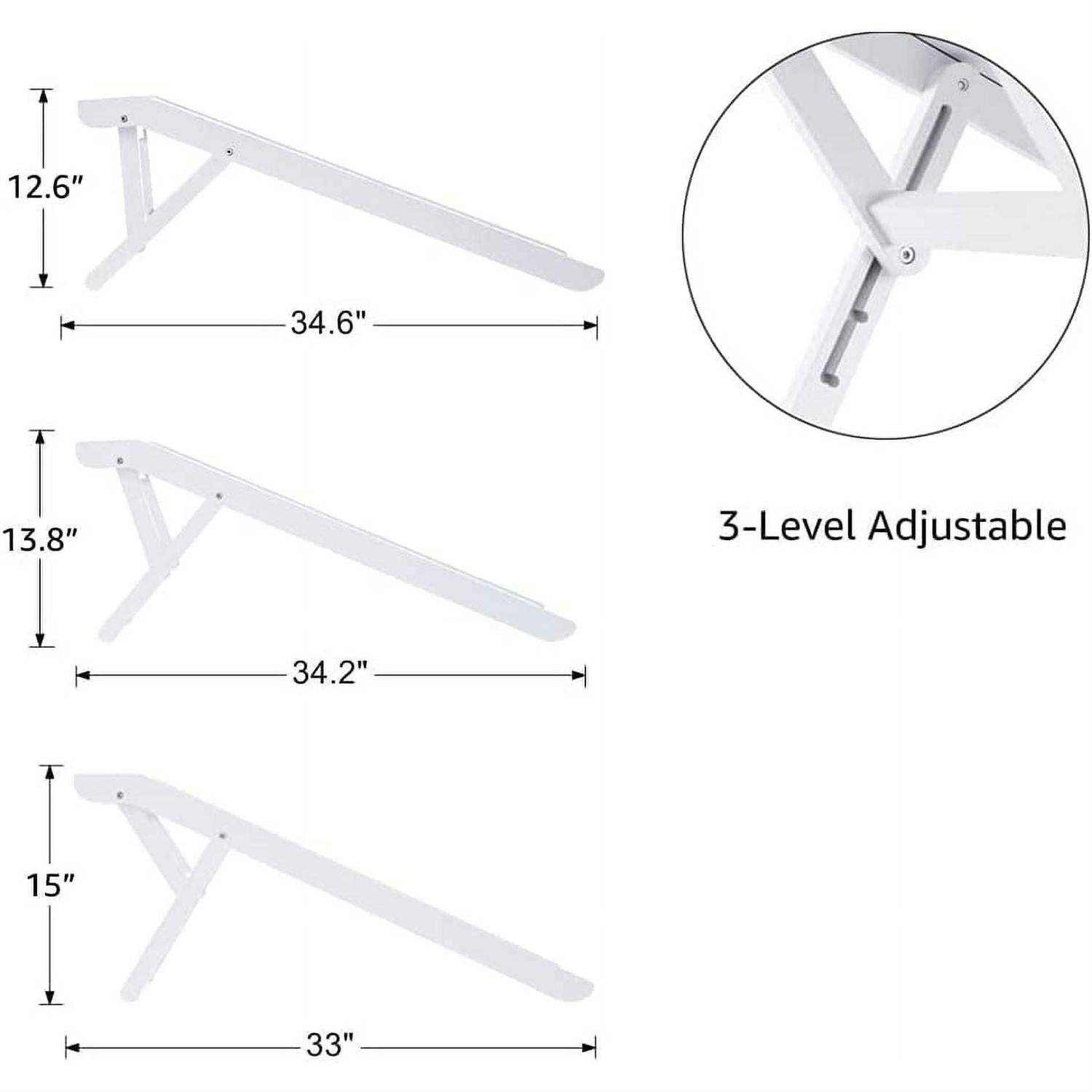 Foldable Wooden Pet Ramp Adjustable Height W5455