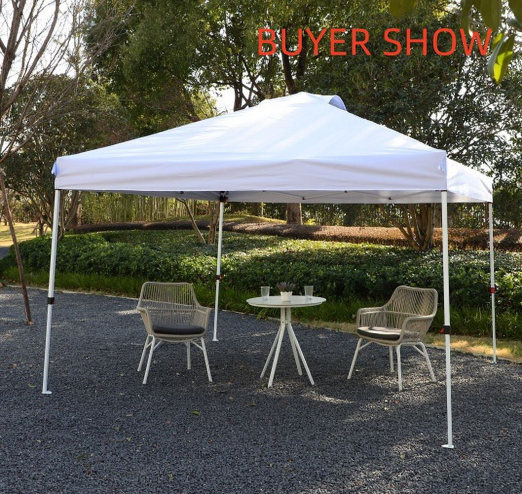Grey 10x10ft Pop Up Outdoor Canopy Tent with Wheeled Carrying Bag I423