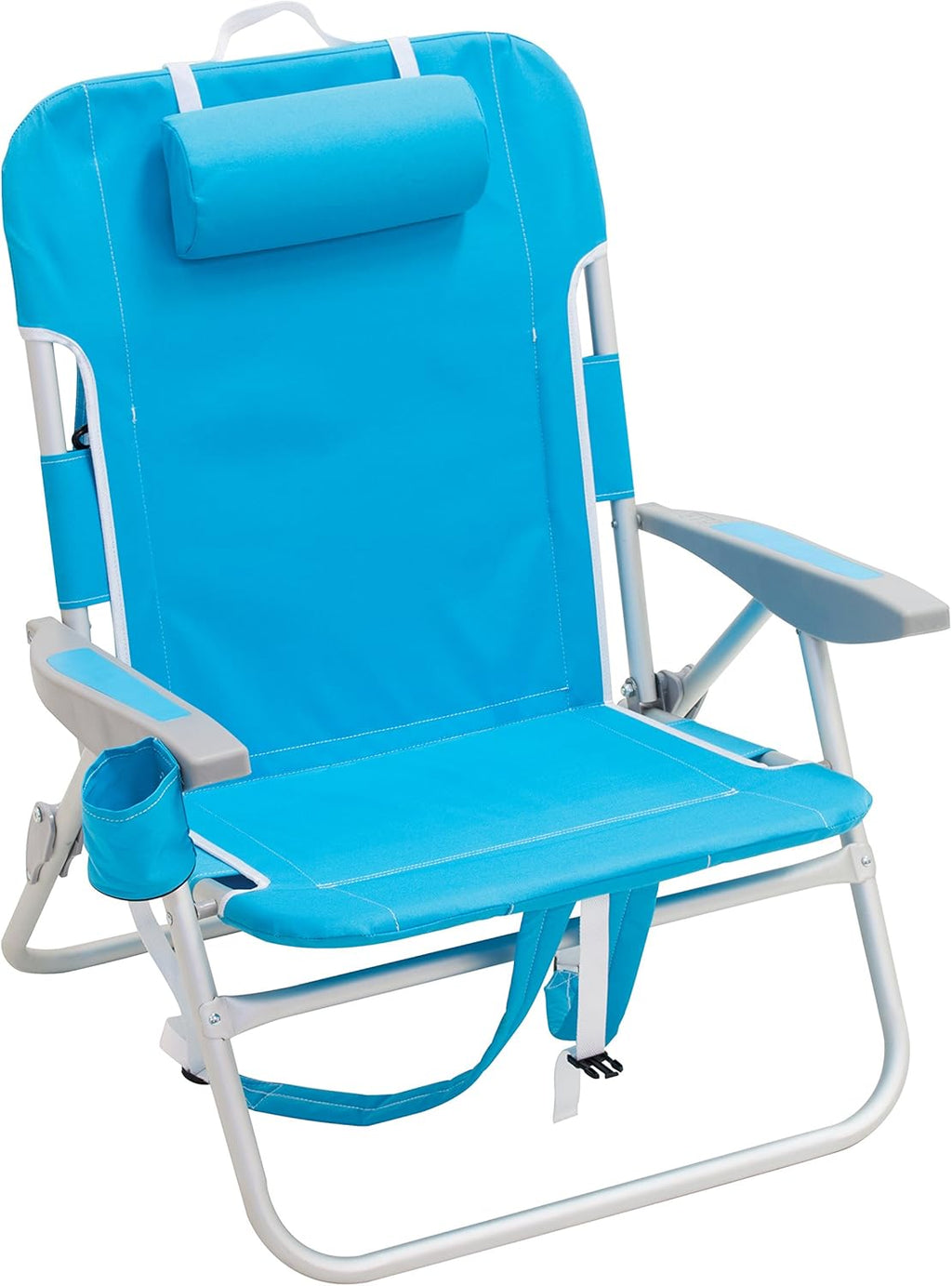 Turquoise & Light Blue Folding Backpack Beach Chair T397524