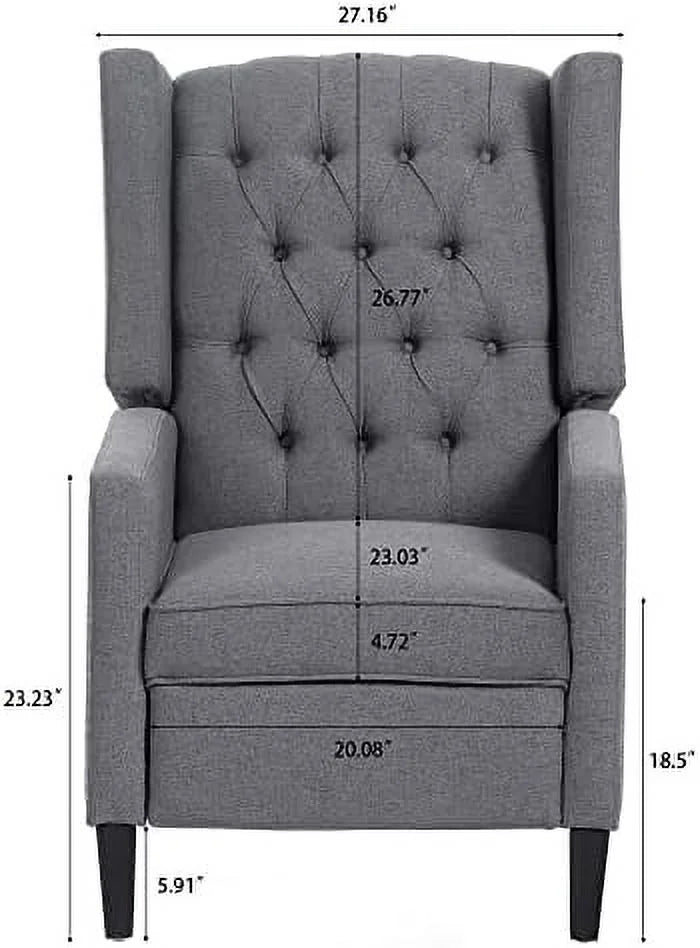 Beige Fabric Push Back Recliner Chair A64177