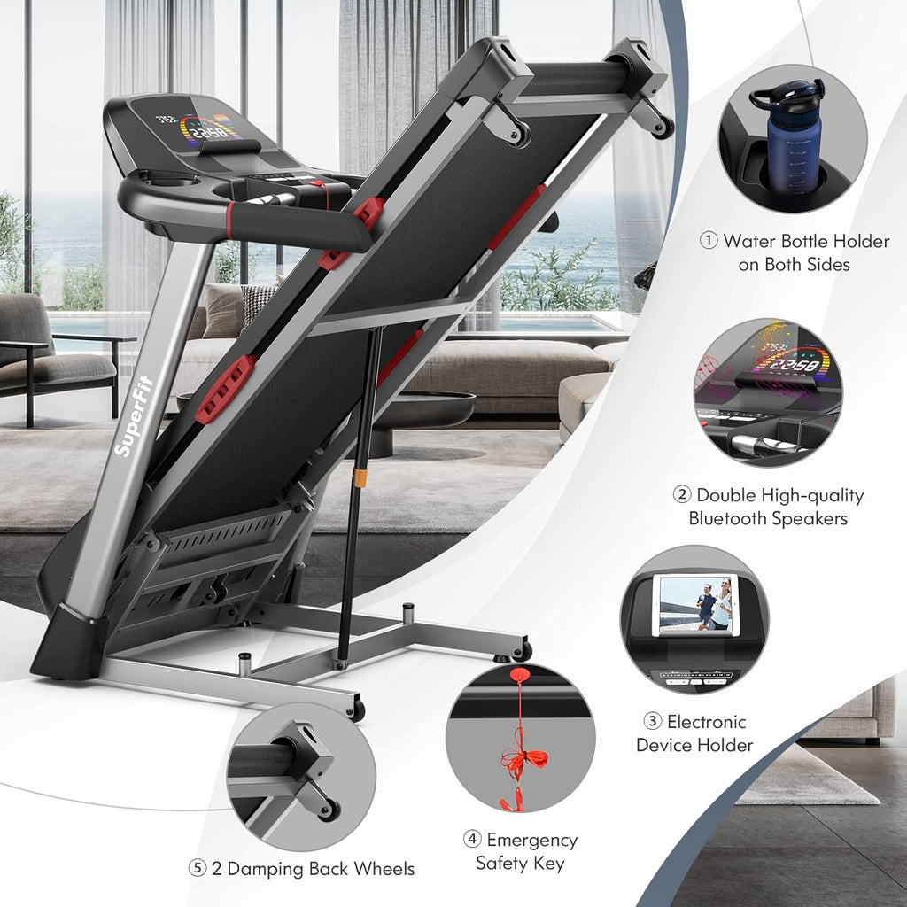 Foldable Treadmill with 15% Auto Incline L79316