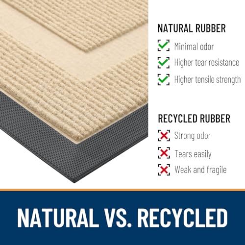 Black 36x24 Natural Rubber Front Door Mat R114