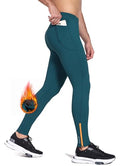 Men's Thermal Fleece Running Tights with Zipper Pockets F186