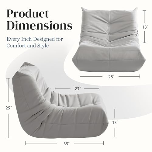 3-Seater Beige Suede Microfiber Bean Bag Chair A234276