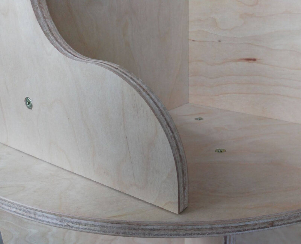 Natural Finish Two-Tier Round Wooden Bookcase F32319